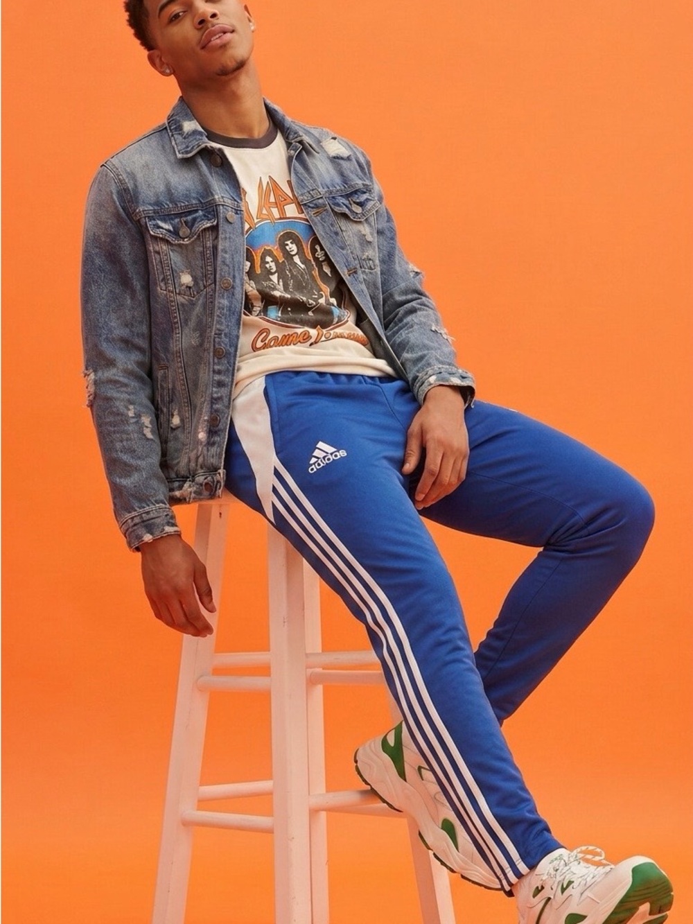 adidas Royal Blue men’s Joggers with White Stripe Accents